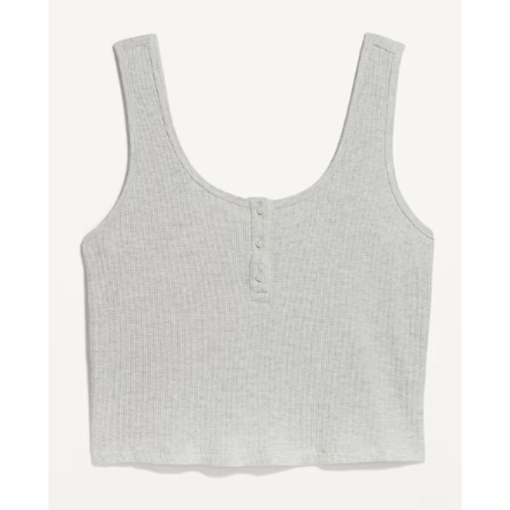 Old Navy Gray Lounge Tank Top NEW Womens Large Sleeveless Textured Relaxed
